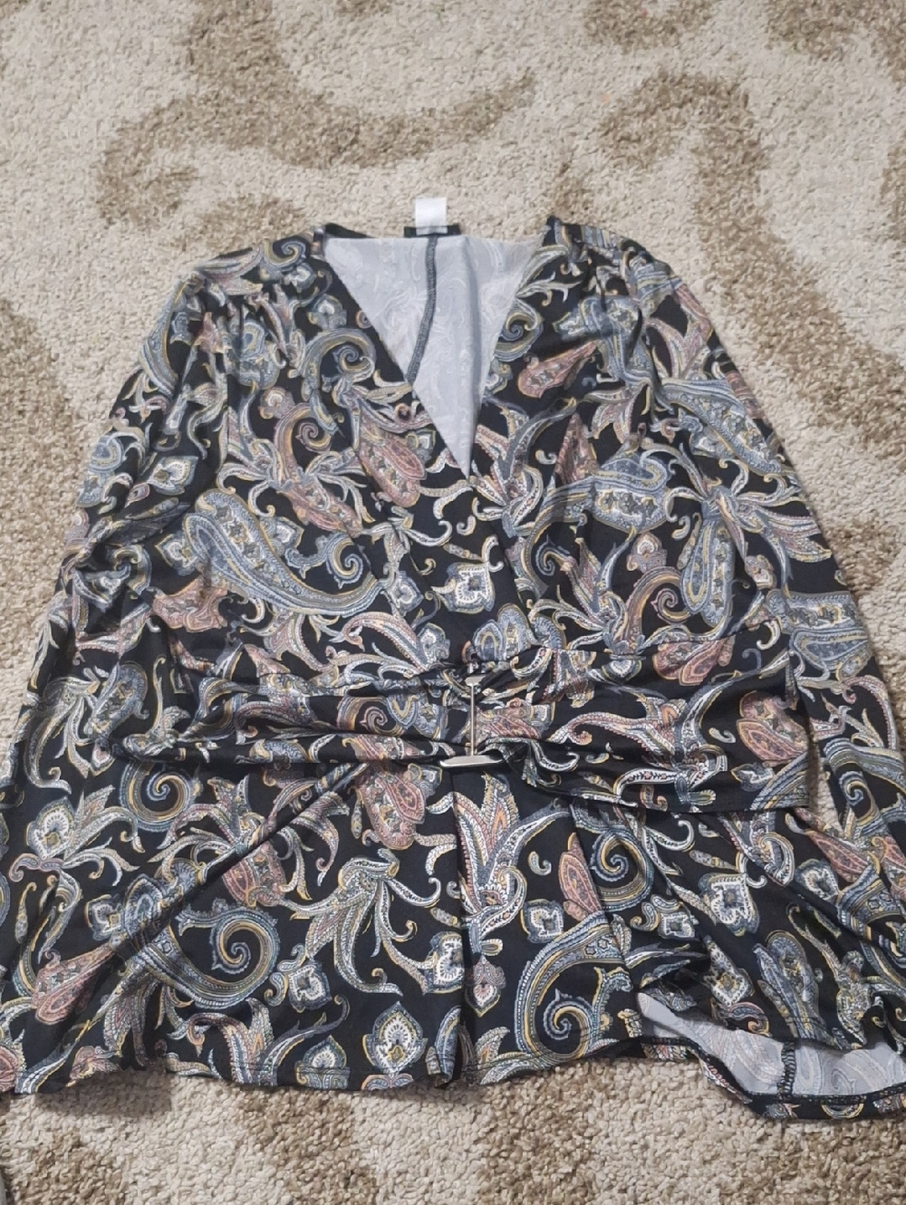 Beautiful Blouse W/ Gather And Waist Buckle by Venus